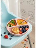 Farfurie compartimentata, Bocioland, Rotunda, Cu 3 compartimente, Fara BPA, 6-36 luni, Pink