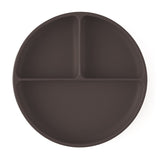 Farfurie compartimentata, Petite&Mars, Take&Match, Din silicon, Rotunda, Cu ventuza si 3 compartimente, Adecvata pentru masina de spalat vase si microunde, Nu absoarbe mirosuri, Fara BPA, 500 ml, 6 luni+, Bitter Cocoa, Maro