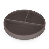 Farfurie compartimentata, Petite&Mars, Take&Match, Din silicon, Rotunda, Cu ventuza si 3 compartimente, Adecvata pentru masina de spalat vase si microunde, Nu absoarbe mirosuri, Fara BPA, 500 ml, 6 luni+, Bitter Cocoa, Maro