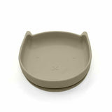 Farfurie in forma de pisicuta, Bocioland, Cu ventuze, Silicon, Fara BPA, 6-36 luni, Dark Beige