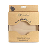Farfurie, Petite&Mars, Take&Match, Din silicon, Cu ventuza, Fara BPA, Adecvata pentru masina de spalat vase si microunde, Nu absoarbe mirosuri, 6 luni+, 400 ml, Velvet Latte, Maro pudrat