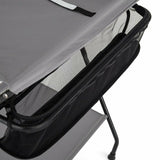 Masuta pentru infasat si schimbat scutece, Feedo, Multifunctionala, Pliabila, Cu raft pentru depozitare si compartiment lateral, Realizata din fier, panza si in, 80.5 x 67 x 102.5 cm, Gri