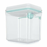 Recipient depozitare lapte praf, Feedo, 1700 ml, Capac etans, Din plastic, Fara BPA, Turcoaz