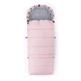 Sac de iarna, Feedo, Multifunctional, Poate fi utilizat ca geanta prin desfacerea fermoarului, Atasabil la carucior, Lana, 110 cm, 0-3 ani, Roz