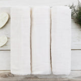 Set 3 scutece, Feedo, Din muselina, Multifunctionale, Din bumbac certificat Oeko-Tex Standard 100, 68x68 cm, 0 luni+, Alb