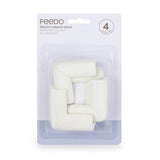 Set protectIi, Feedo, Pentru colturi ascutite, Absorbtie a socurilor, Din spuma, Cu adeziv, 5 x 5 x 2 cm, 4 bucati, Alb