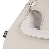 Fotoliu balansoar, Lionelo, Lilac, Cu arcada cu jucarii, Ergonomic, Reglare spatar in 3 pozitii, Pernuta moale invelita in tesatura de bambus, Pliabil, 0-6 luni, Bej