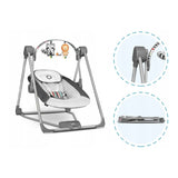 Fotoliu balansoar, Lionelo, Otto Cozy, Cu melodii, Cu 5 viteze de balansare, Cu temporizator, 57x55 cm, Gri