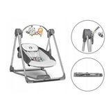 Fotoliu balansoar, Lionelo, Otto Cozy, Cu melodii, Cu 5 viteze de balansare, Cu temporizator, 57x55 cm, Gri