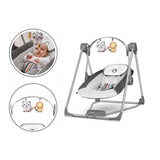 Fotoliu balansoar, Lionelo, Otto Cozy, Cu melodii, Cu 5 viteze de balansare, Cu temporizator, 57x55 cm, Gri