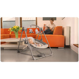 Fotoliu balansoar, Lionelo, Otto Cozy, Cu melodii, Cu 5 viteze de balansare, Cu temporizator, 57x55 cm, Gri