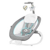 Fotoliu balansoar, Lionelo, Cu vibratii, Pascal Scandi, Cu 12 melodii linistitoare, Pliabil, 80x49 cm, Gri