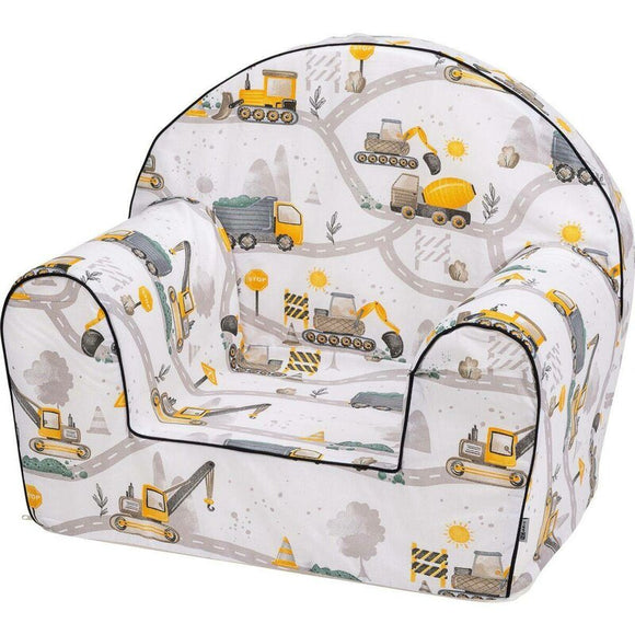 Fotoliu din burete, Bubaba, Builders, Pentru copii, 9 luni-5 ani, Multicolor