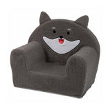 Fotoliu din burete, Bubaba, Dog, Pentru copii, 43 x 47 x 34 cm, 9 luni-5 ani, Grey