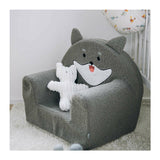 Fotoliu din burete, Bubaba, Dog, Pentru copii, 43 x 47 x 34 cm, 9 luni-5 ani, Grey