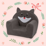 Fotoliu din burete, Bubaba, Dog, Pentru copii, 43 x 47 x 34 cm, 9 luni-5 ani, Grey