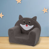 Fotoliu din burete, Bubaba, Dog, Pentru copii, 43 x 47 x 34 cm, 9 luni-5 ani, Grey