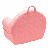 Fotoliu din burete, New Baby, Hearts, Pentru copii, Cu buzunar lateral, Din tesatura de catifea, Cu Husa detasabila, Din materiale certificate Oeko Tex Standard 100, 9 luni - 5 ani, Pink