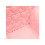 Fotoliu din burete, New Baby, Hearts, Pentru copii, Cu buzunar lateral, Din tesatura de catifea, Cu Husa detasabila, Din materiale certificate Oeko Tex Standard 100, 9 luni - 5 ani, Pink