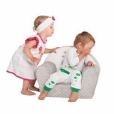 Fotoliu din burete, New Baby, Fox, Pentru copii, Din tesatura minky, 9 luni - 5 ani, Cu Husa detasabila, Gray