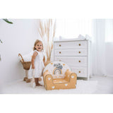 Fotoliu din burete, Bubaba, Pentru copii Yellow Hearts, 9 luni - 5 ani, Cu Husa detasabila