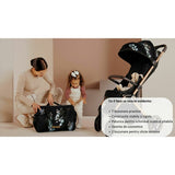 Geanta pentru mamici, Lionelo, Ida, Golden Moments, Editie limitata, Cu multiple compartimente, Negru