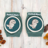 Genunchiere cu pernute, Petite&Mars, Cu elastic, Material respirabil, Stratul antiderapant, 13x10 cm, 6 luni+, Verde