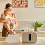 Incalzitor biberoane, Lionelo, ThermUp Duo, 6 moduri de operare, Incalzire, Pastrare temperatura, Decongelare, Senzor pentru temperatura, Oprire automata, Panou tactil, Pentru 2 biberoane simultan, fara BPA, Alb