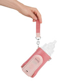 Incalzitor biberoane, Lionelo, ThermUp Go Evo, Portabil, Cu 5 niveluri de incalzire, Cu buton Safety Control, Mentinere caldura pana la 9h, Incarcare USB, Roz