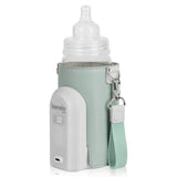 Incalzitor biberoane, Lionelo, ThermUp Go Evo, Portabil, Cu 5 niveluri de incalzire, Cu buton Safety Control, Mentinere caldura pana la 9h, Incarcare USB, Verde