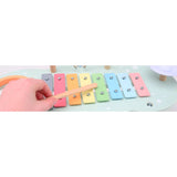 Masuta muzicala, Joueco, Multifunctionala, Din lemn certificat FSC, Cu accesorii, 44 8 x 22 5 x 24 5 cm, 12 luni+, Multicolor