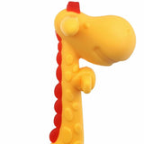 Jucarie de dentitie, Bocioland, Amelioareaza gingiile dureroase, Design ergonomic, Fara BPA, 0 luni+, Giraffe Yellow/Red