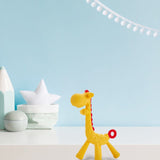 Jucarie de dentitie, Bocioland, Amelioareaza gingiile dureroase, Design ergonomic, Fara BPA, 0 luni+, Giraffe Yellow/Red
