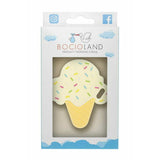 Jucarie de dentitie, Bocioland, Din silicon, Stimuleaza abilitatile motorii fine, Calmeaza durerea gingiei, 0 luni+, Ice Vanilla