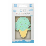 Jucarie de dentitie, Bocioland, Din silicon, Stimuleaza abilitatile motorii fine, Calmeaza durerea gingiei, 0 luni+, Mint Ice