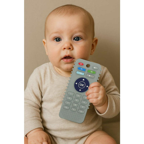 Jucarie de dentitie, Bocioland, In forma de telecomanda,0 luni+, Gri