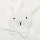 Jucarie interactiva, New Baby, Rabbit, Din muselina, Bumbac, 30x30 cm, 0 luni+, White