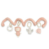 Jucarie interactiva, New Baby, Spirala, Lama, Pentru atasare la patut sau carucior, Dezvolta abilitatile motorii, Include si jucarie pentru dentitie, Fara BPA, 0 luni+, Multicolor