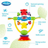 Jucarie, Playgro, Pentru scaunul de masa, Cu ventuza, Cu activitati, Rotativa, High chair Spinning Toy, 19.5 cm