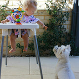 Jucarie, Playgro, Pentru scaunul de masa, Cu ventuza, Cu activitati, Rotativa, High chair Spinning Toy, 19.5 cm