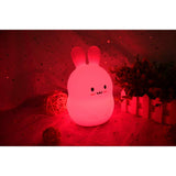 Lampa de veghe, FreeON, Silicon moale, Cu telecomanda si cablu USB, Cu 9 culori diferite si cronometru, Rabbit