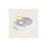 Lampa de veghe, Lionelo, BabyNap, 2 in 1, Wireless, Cu sunete si melodii de leagan, Cu 11 culori si 3 niveluri de luminozitate, Cu functie de redare si inregistrare batai inima, Alb