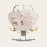 Leagan, Lionelo, Rio, Electric, Cu 3 viteze de leganare, Cu 8 melodii, Cu telecomanda, Cu husa detasabila, Cu perna detasabila, Centura in 3 puncte, Pana la 9 kg, Bej