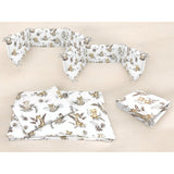 Lenjerie patut cu 5 piese, MimiNu, Cu cearceaf 120x60 cm, Pilota, Pernuta, 2 aparatori, Din bumbac certificat Oeko Tex Standard 100, Savanna