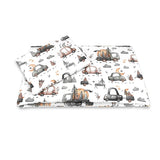 Lenjerie patut cu 3 piese, MimiNu, Cu cearceaf 120x60 cm, Pilota, Pernuta, Din bumbac certificat Oeko Tex Standard 100, Design, Cars Grey