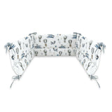 Lenjerie patut cu 3 piese, MimiNu, Pentru patut 120x60 cm, Cu protectie laterala, Din bumbac certificat Oeko Tex Standard 100, Blue Plane