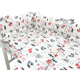 Lenjerie patut cu 3 piese, MimiNu, Pentru patut 120x60 cm, Cu protectie laterala, Din bumbac certificat Oeko Tex Standard 100, Fox