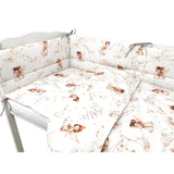 Lenjerie patut cu 3 piese, MimiNu, Pentru patut 120x60 cm, Cu protectie laterala, Din bumbac certificat Oeko Tex Standard 100, Fairy