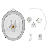 Balansoar, Lionelo, Bella, Multifunctional, Electric, Scaun reglabil, Ecran tactil si telecomanda, 6 miscari unice, 5 viteze, Cu melodii, Gri