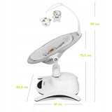 Balansoar, Lionelo, Bella, Multifunctional, Electric, Scaun reglabil, Ecran tactil si telecomanda, 6 miscari unice, 5 viteze, Cu melodii, Gri